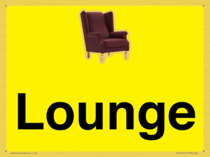 Lounge Dementia Friendly Yellow SIgn